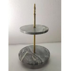 Soporte de pastel de mármol de 2 niveles de calidad superior, utensilios de cocina de Metal para el hogar para cumpleaños y fiesta de bodas, exhibición y almacenamiento de alimentos - Product Image 1