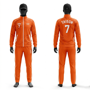 Conjunto de Entrenamiento de Voleibol para Mujer, Tela Interlock de Poliéster Premium de 240 GSM, Diseño de Paneles Naranja y Blanco, Logotipo Personalizado por Sublimación - Product Image 1