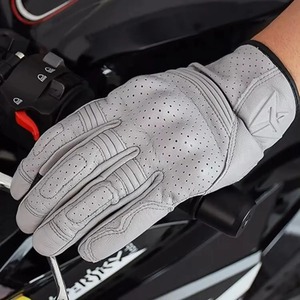 Guantes de moto de cuero genuino para hombre y mujer, diseño de logotipo personalizado, guantes de moto de carreras con gama barata - Product Image 2