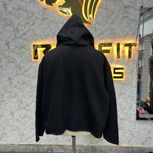 Sweat à capuche noir à fermeture éclair de haute qualité avec logo privé, très demandé, fabriqué en usine, prix bas, sweat à capuche pour hommes, sweat à capuche pour hommes, nouveauté 2026 - Product Image 2