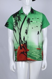 เสื้อฮาวายโพลีเอสเตอร์สำหรับผู้ชายเสื้อพิมพ์ลายโพลีเอสเตอร์เสื้อผ้าลำลอง - Product Image 4