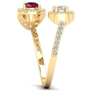 Anillo Ajustable de Plata de Ley 925 de Lujo REYES con Moissanita Certificada GRA y Gema de Rubí, Nueva Llegada, Joyería Fina Personalizada - Product Image 3