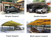 Abri de voiture imperméable Starshine, abri de voiture robuste pour 3 voitures, abri de voiture hivernal avec bâche en PVC