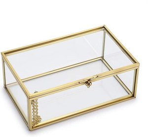 Último diseño personalizado oro y vidrio azul terciopelo tres niveles joyero hogar antiguo almacenamiento titular Mesa - Product Image 2