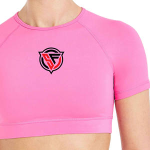 Tops cortos ecológicos de verano para mujer, cuello redondo, manga larga, elásticos, ajustados - Product Image 4