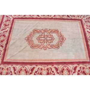 Tapis traditionnel en laine beige rouge 5.4x7.2 pieds Vintage turc motif Patchwork de grande surface pour décor de salon pour adolescents - Product Image 5