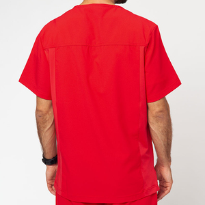 Comfortable Medical Uniform <b>Set</b> With Top And Pants Unisex Medical Uniform With V Neck And Pockets - Product Image 4