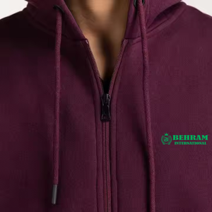 Men's Custom Full Face Zipper Hoodies Men's 100% Cotton Fleece Breathable Street Wear Hooded <b>Sweatshirt</b> - Product Image 4