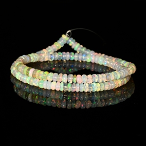 Cuentas naturales de ópalo etíope. Cuentas lisas de ópalo etíope AAA ++, cuentas Rondelle de ópalo etíope, cuentas para hacer joyas. - Product Image 5