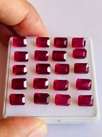 Rubis naturel du Mozambique, taille émeraude, pierre précieuse traitée thermiquement, qualité AAA, certifié IGI, 8x6mm, 71,65 carats, lustre unique, magnifique