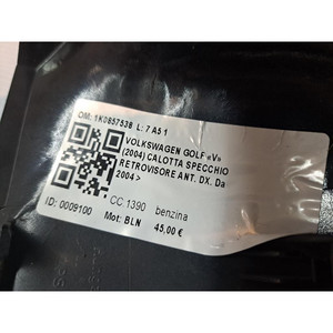 Specchietto Retrovisore DX VOLKSWAGEN Golf 5 Sedan 1K0857538 (03>08) - Product Image 5