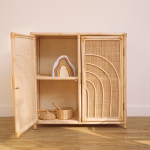 Prix de gros armoire naturelle pour bébé armoire à tiroir pour tout-petits armoire d'organisation pour enfants avec 2 tiroirs - Product Image 6