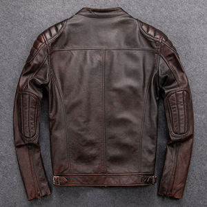 Chaqueta Bomber de Cuero Genuino para Hombre, Piel de Vaca, Cuello Alto, Logotipo Personalizado, Servicio OEM, Ropa Exterior de Moda de Primera Calidad para Invierno 2025 - Product Image 4