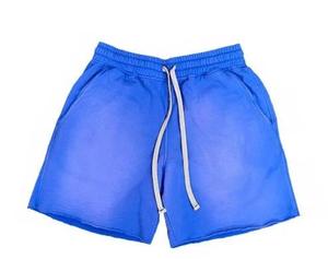 กางเกงขาสั้นผู้ชายสไตล์วินเทจฟอกสีแบบย้อมกรด ผ้าคอตตอนหนา 100% สกรีนโลโก้ตามสั่ง สไตล์สตรีทแวร์ - Product Image 3