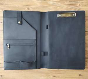 LP-0026กระเป๋า A4หนังแท้สำหรับจัดระเบียบเอกสารสำนักงานส่งตรงจากโรงงานพร้อมซองเอกสารมีซิป - Product Image 6