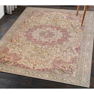 พรมลายดอกไม้สไตล์ตุรกี: พรมดีไซน์วินเทจกันลื่น พร้อมพรมขนนุ่ม - Product Image 1