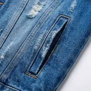 Chaqueta Vaquera para Mujer, de Algodón, Diseño Desgastado y Roto, Manga Larga, Corte Ajustado, Cuello Camisero, Prenda Exterior Informal para Otoño e Invierno - Product Image 5