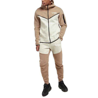 Setelan Olahraga Tech Fleece Custom, Model Skinny Fit, Celana Jogger Pria, 2 Potong, Celana Olahraga Bernapas, Setelan Anti Keringat