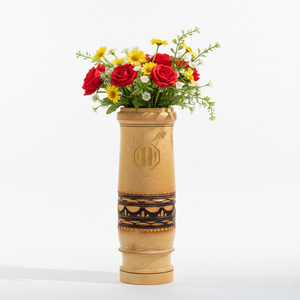 Vase à fleurs en bambou tissé à la main, écologique et naturel, accessoire décoratif pour la maison et le bureau, approvisionnement en gros - Product Image 5
