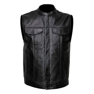 Nouvelle arrivée taille personnalisée nouveau style gilet en cuir véritable pour hommes meilleur Design nouveau 2025 gilet en cuir à vendre fabriqué au Pakistan - Product Image 1