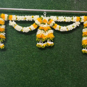 Tissu Toran Bandarwal fleur chaîne guirlande porte cantonnière tenture murale écologique parfait pendaison de crémaillère cadeau faveur Diwali décor - Product Image 1