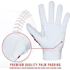 ถุงมือตีเบสบอลและซอฟต์บอลหนัง cabretta โลโก้ตามสั่งสำหรับผู้ใหญ่เยาวชนมีดีไซน์ธง - Product Image 5