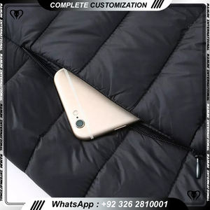 Veste matelassée gris jais personnalisable pour homme avec poignets réglables à col montant marque réfléchissante matelassée thermoscellée - Product Image 5