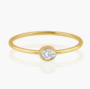 Anillo de Compromiso y Matrimonio Unisex de Plata de Ley 925 Chapado en Oro de 14k con Bisel Solitario, Diseño Minimalista Más Vendido - Product Image 3