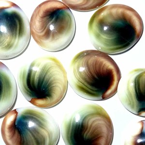 A-one Qualité 100% Naturel Lâche Vert Quartz Pierres Précieuses Lisse Cabochon Shiva Eye pour Bijoux Jouer ou Feu Produit Exclusif - Product Image 2