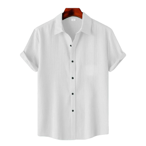 Premium Men's <b>Half</b> Sleeve Casual <b>Shirt</b> 100% Cotton Satin Fabric Anti-Wrinkle Anti-Pilling Features Garment Dyed for Formal - Product Image 1