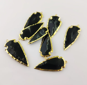 Best Quality Hot Sale Natural Obsidian Arrowhead Pendant <b>Necklace</b> by Alif <b>Crystal</b> and Agate - Product Image 5