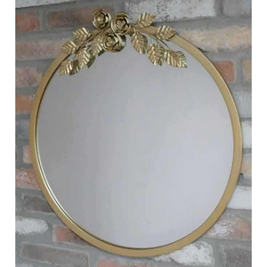 Miroir de salle de bain rond orné de bijoux, design Art déco fait main, miroir mural décoratif de luxe en diamant - Product Image 6