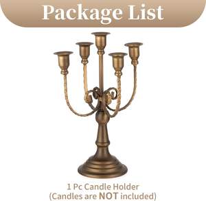 Small Metal Candlestick Holders for <b>Bronze</b> Farmhouse Table Centerpiece Decor Home Decor <b>Gift</b> - Product Image 6