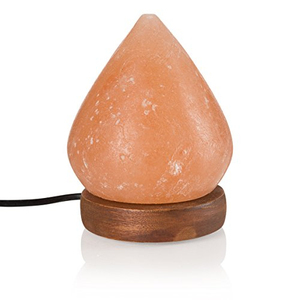 Lámpara de Sal Rosa del Himalaya Pulida en Forma de Lágrima con Base de Madera, Luz Nocturna de Cristal de Piedra Natural, Decoración para el Hogar - Product Image 2