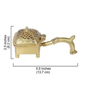 Brûleur d'encens en laiton traditionnel poignée encensoir en laiton pur pour Temple de l'église pour la maison décor spirituel Dhoop Loban religieux - Product Image 4