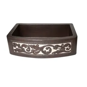 Évier de cuisine Design classique vente chaude évier de salle de bain en cuivre de qualité supérieure avec gravure à la main vente chaude - Product Image 6