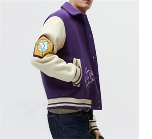 Chaquetas Varsity Personalizadas con Parches de Chenilla, Chaquetas Varsity de Lana y Cuero Estilo Urbano, Chaquetas Varsity Bordadas con Letras para Hombre, Chaqueta Bordada - Product Image 4
