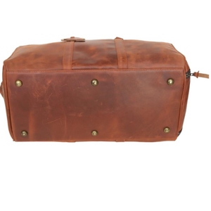 Bolsa de gimnasio de lona de cuero genuino personalizada Bolsa de lona de viaje de cuero grande - Product Image 5