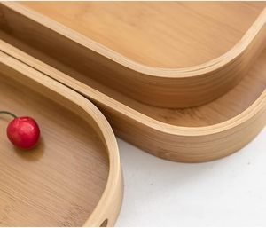 Ensemble de 3 plateaux de service en bambou avec poignées - Product Image 2