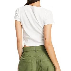 Tops cortos de algodón de manga corta de alta calidad para mujer, camisetas de secado rápido con diseño personalizado, camisetas cortas de nuevo estilo - Product Image 6