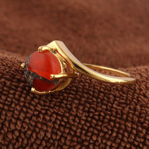 Mode d'été 8mm ronde mohave orange cuivre turquoise bague design artisanale ravissante bague plaqué or ensemble 8 bague taille américaine - Product Image 3