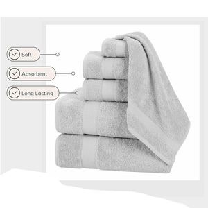 Drap de bain éponge à prix bon marché fournisseur direct d'usine 500 GSM couleur gris clair 100x150 drap de bain durable en coton avec logo personnalisé - Product Image 2