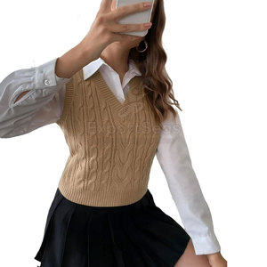 Chaleco de Punto Corto de Fabricante de Servicio OEM, Venta Caliente, Talla para Adultos, Ropa de Mujer, Chaleco de Punto Corto - Product Image 6