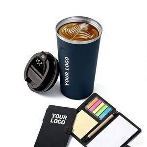 Mug à café intelligent avec affichage de la température, double promotion, cadeau d'affaires, bouteille d'eau isotherme portable en acier inoxydable avec LED - Product Image 1