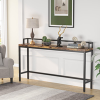 Meilleures ventes, prix de gros, table console d'angle incurvée en bois antique pour couloir