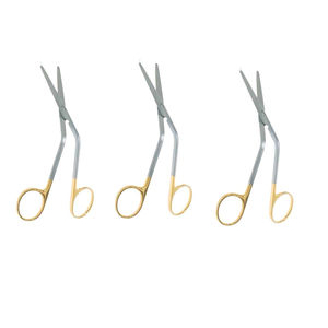 Tijeras Quirúrgicas Anguladas Profesionales de 14.5 cm, Acero Inoxidable, Manuales, de Alta Calidad, Certificadas por la CE, Instrumento Médico para Hospital - Product Image 1