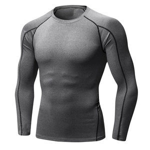 Long Sleeve Slimfit Compression <b>Top</b> Dry <b>Thermal</b> Winter Sports Yoga Shirt Athletic Base Layer Light Knitted Fabric Solid Pattern - Product Image 2