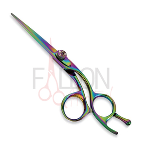 Ciseaux de coiffure professionnels à poignée pivotante arc-en-ciel, en acier inoxydable, pour salon de coiffure, logo personnalisé - Product Image 2