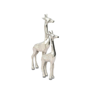 Escultura de mesa de jirafa de Metal de aluminio plateado decorativo para el hogar del fabricante más grande, mesas de decoración de animales elegantes, interiores para el hogar - Product Image 1