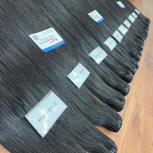 Extensión de cabello humano de trama de máquina de color negro natural virgen superior hueso recto listo para enviar 12-14 pulgadas - Product Image 6